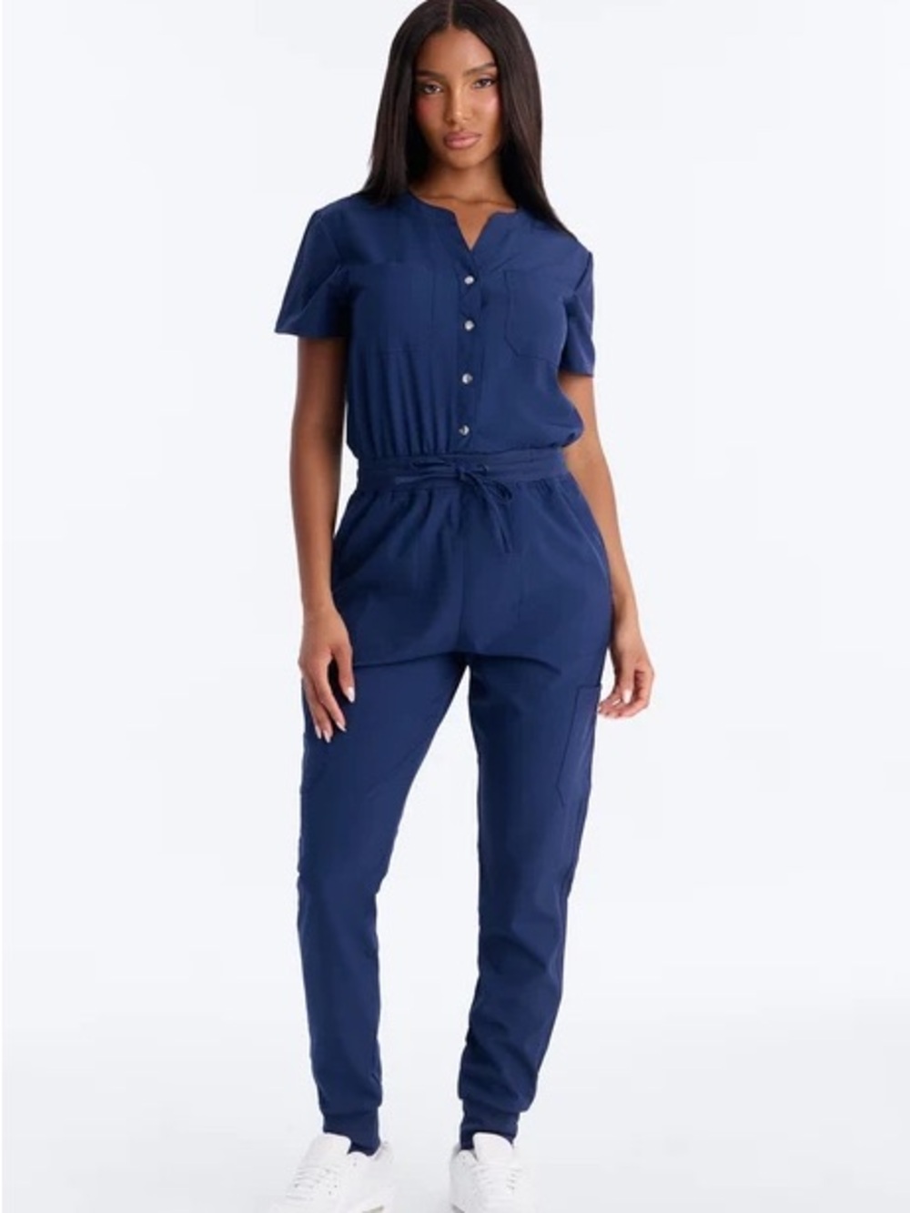 Short Sleeve Snap Front Scrub Uniform Jogger Jumpsuit NEW 🏷️